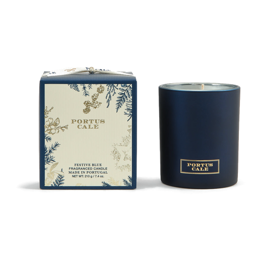 Portus Cale Festive Blue scented candle 210g with its blue gift box
