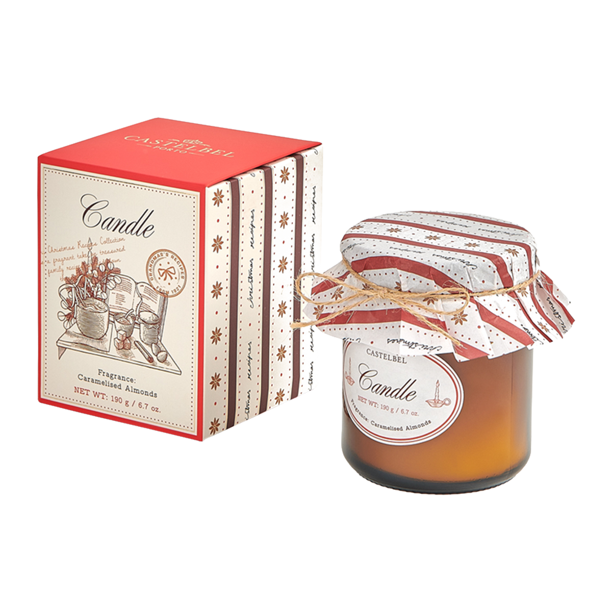 Castelbel Scented Candle Caramelized Almonds - 190g – alternate official product view