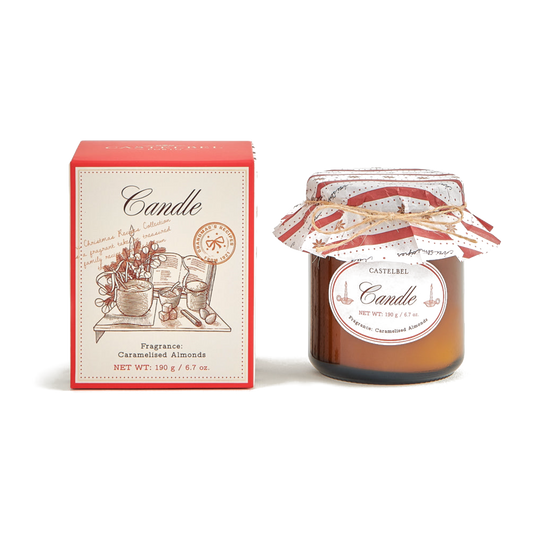 Castelbel Caramelized Almonds scented candle with gift packaging