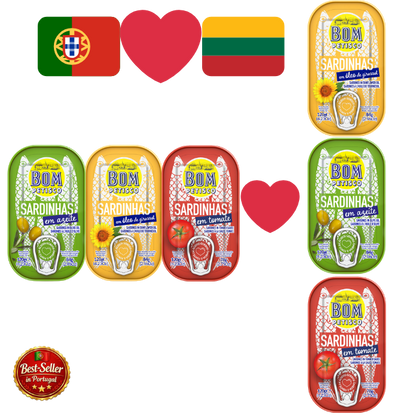 Bom Petisco portugalų sardinės degustacijai (5 x 120 g)