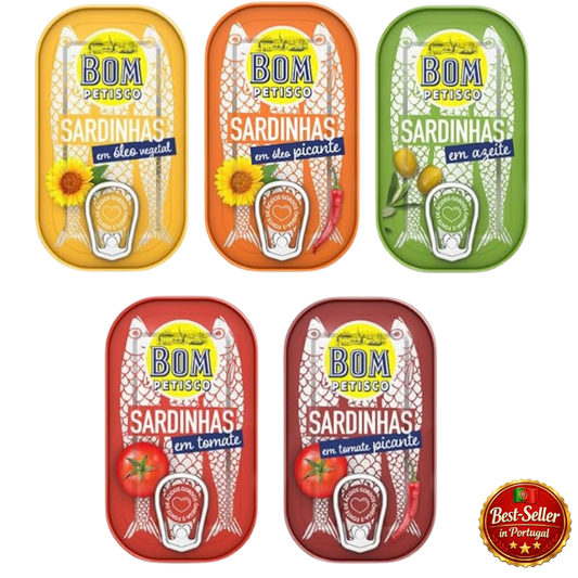 Bom Petisco Portuguese Sardines Degustacion (5 x 120g)