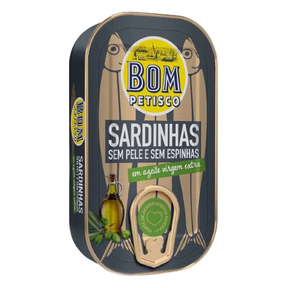Skinless and boneless sardines in extra virgin olive oil