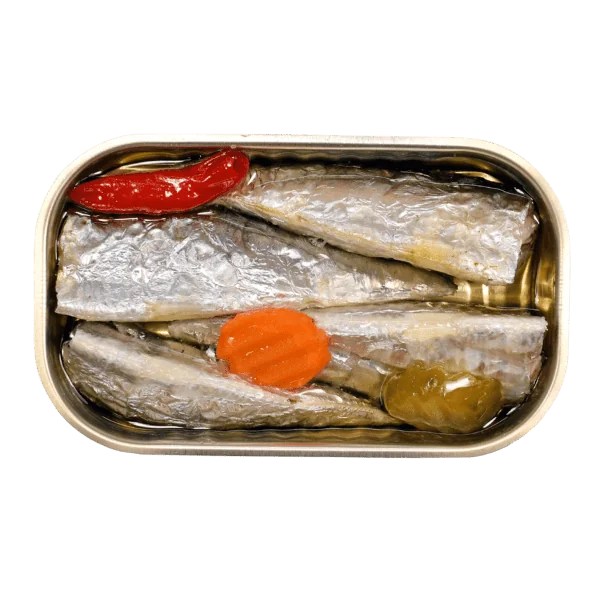 Minerva sardinės aštriame alyvuogių aliejuje su morkomis ir pipirais  
