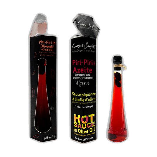 Campo Santos extra hot piri-piri in olive oil, 40ml bottle