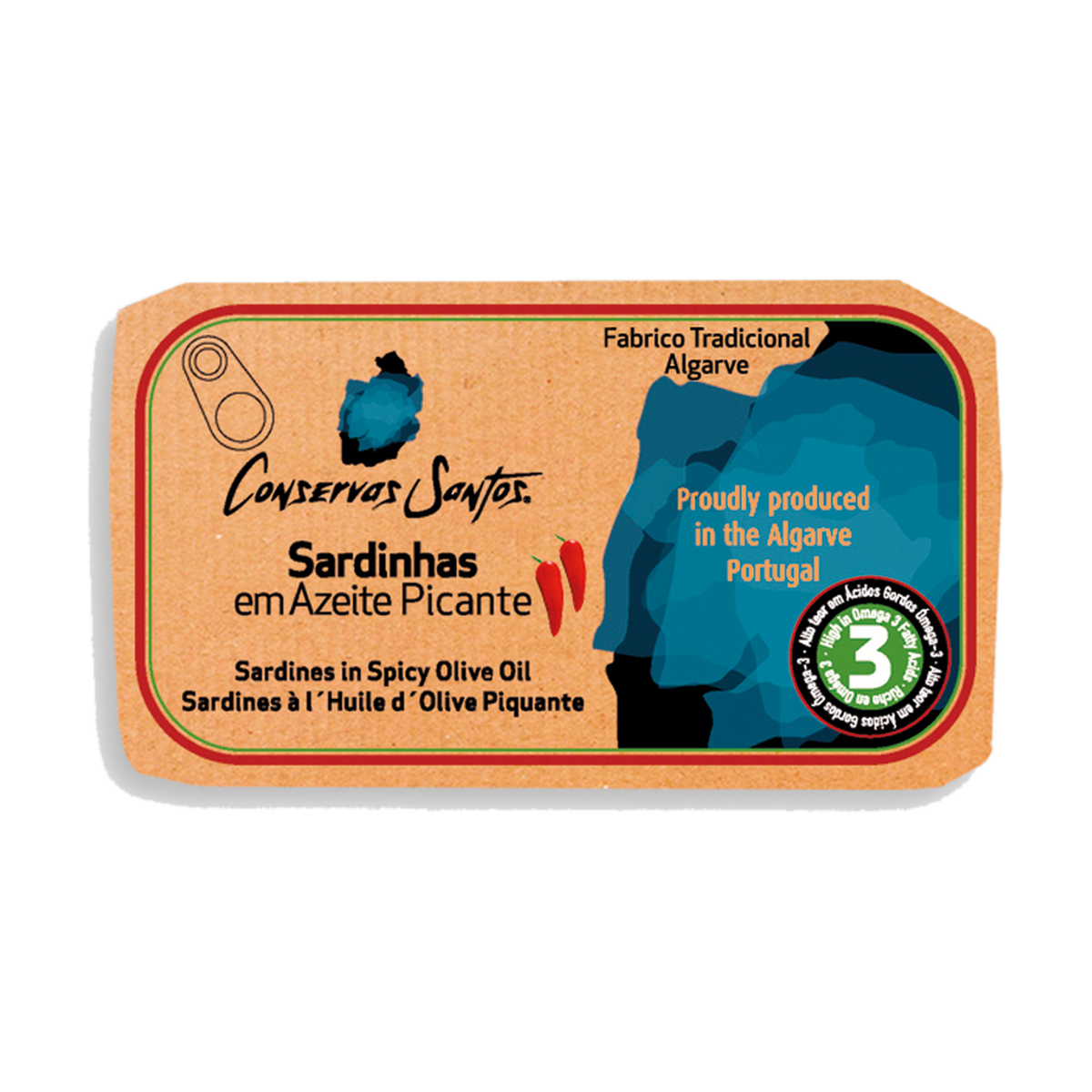 Campo Santos spicy sardines in olive oil, 120g tin