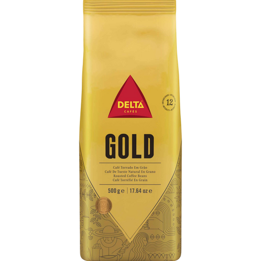 Delta Gold coffee beans 500 g — authentic packshot with transparent background