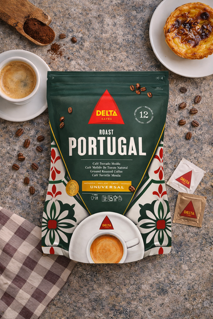 Delta Roast Portugal ground coffee 220 g with espresso and pastel de nata