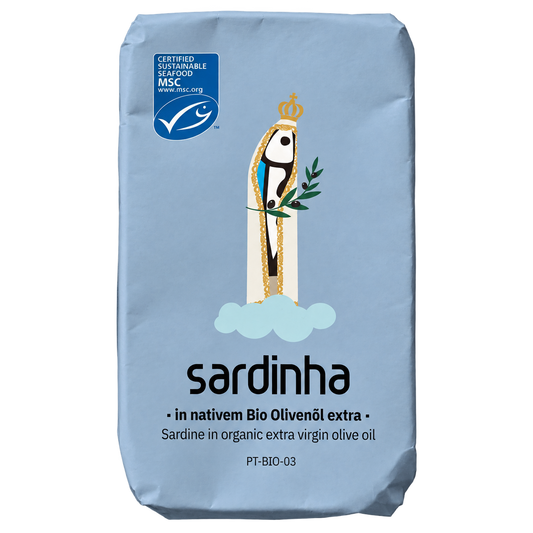 Sardinha MSC Portuguese sardines in organic extra virgin olive oil – transparent product image